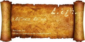 Láncz Éva névjegykártya